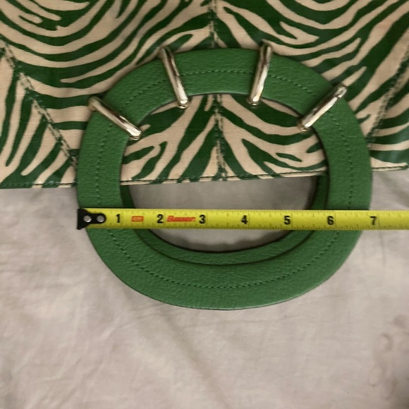 y2k 2000’s vintage Kate Spade satchel purse handbag green zebra animal print - Picture 10 of 11